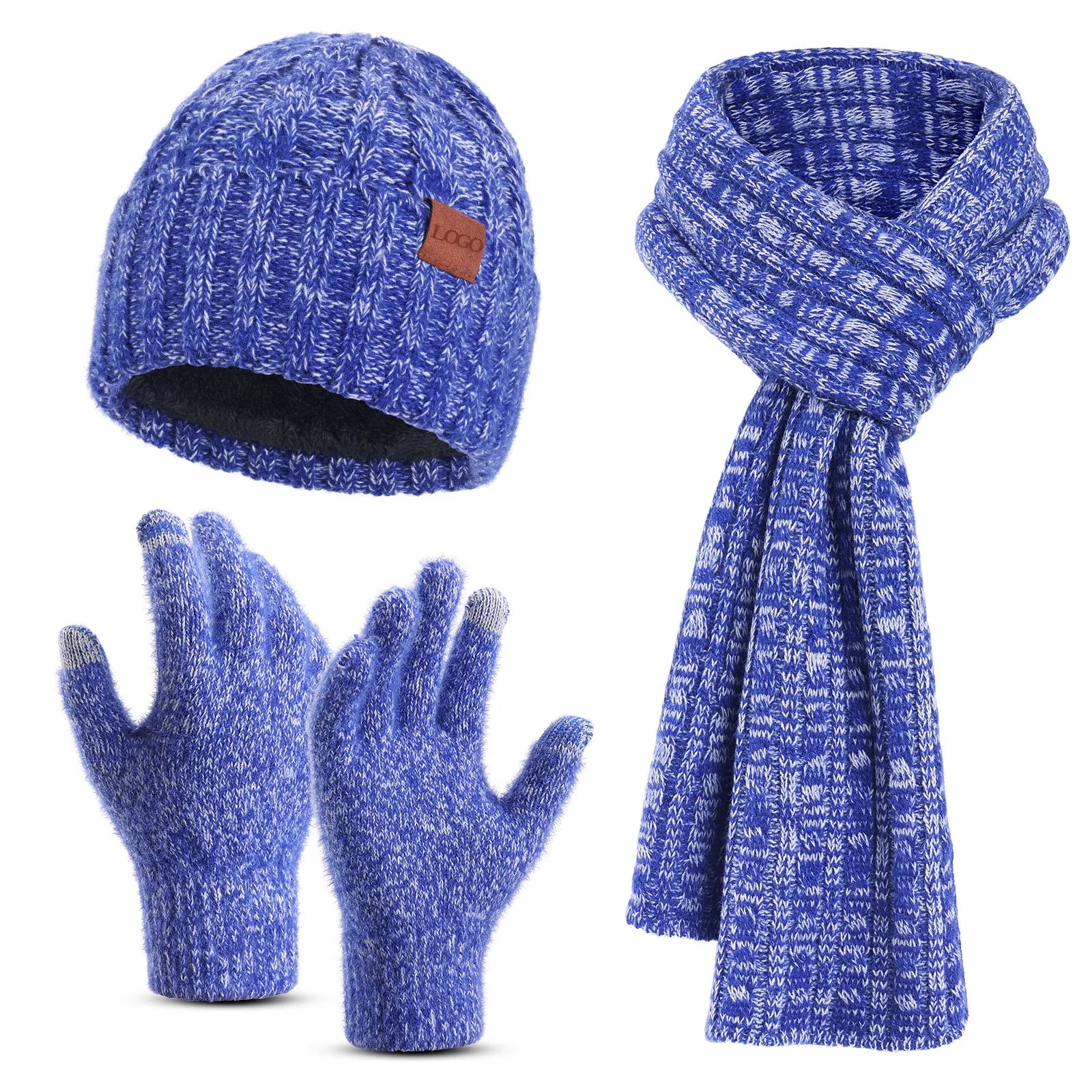 3-in-1 Winter Warm Knit  Hat Scarf  Gloves Set 3
