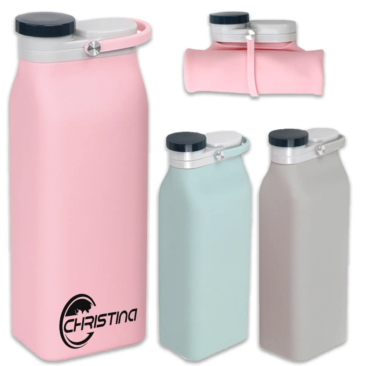 600ml Folding Collapsible Portable Rollable Water Bottle 2