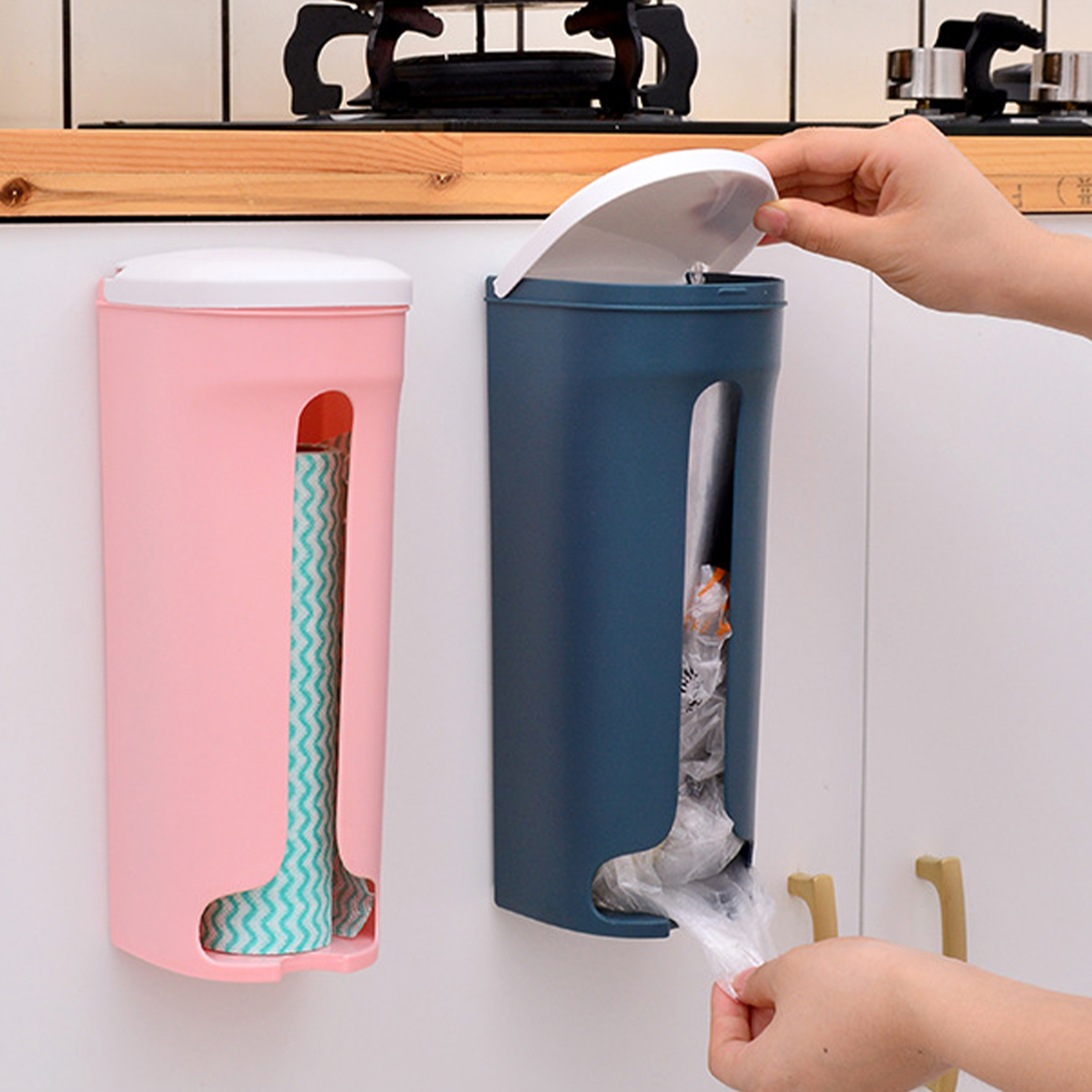 Polypropylene Kitchen Wall Mounted Garbage Bag Storage Box 1