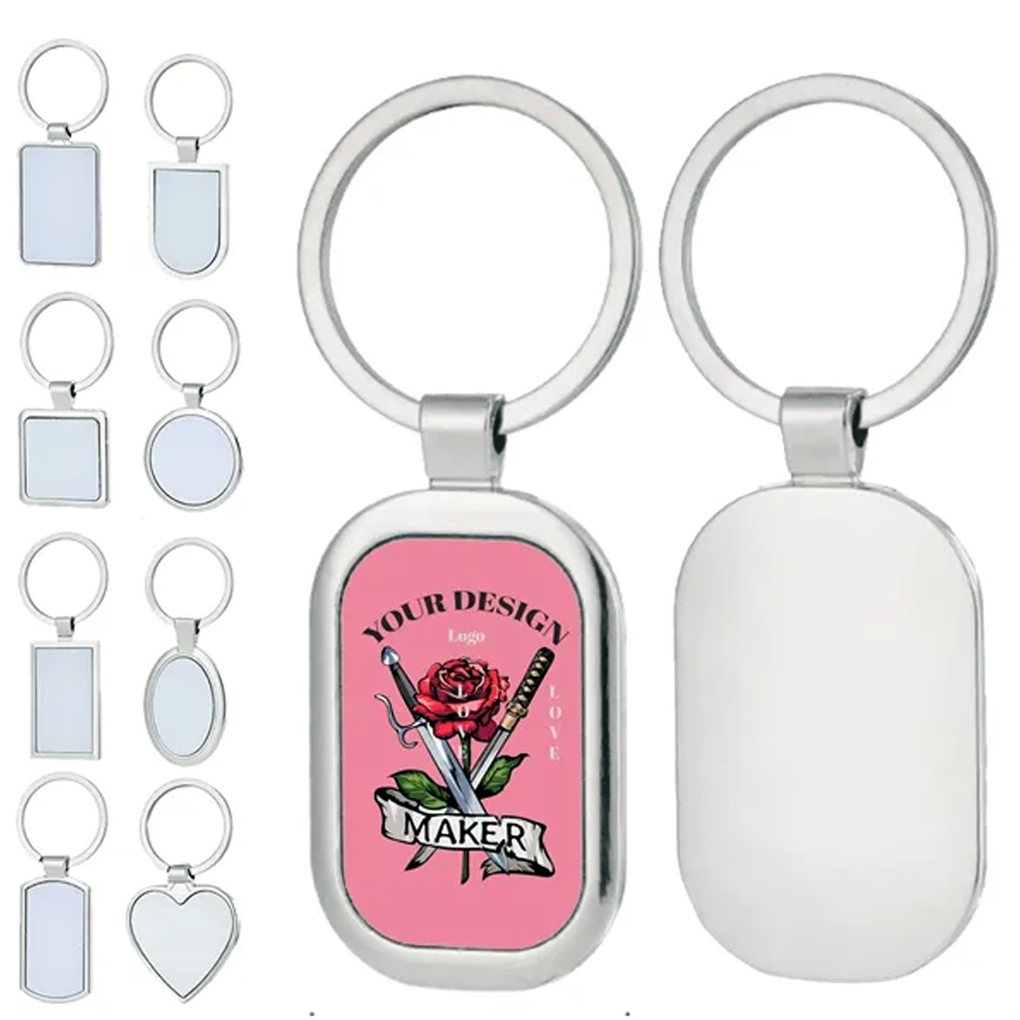 Custom Shape Metal Keychains ?C 6 Styles 1