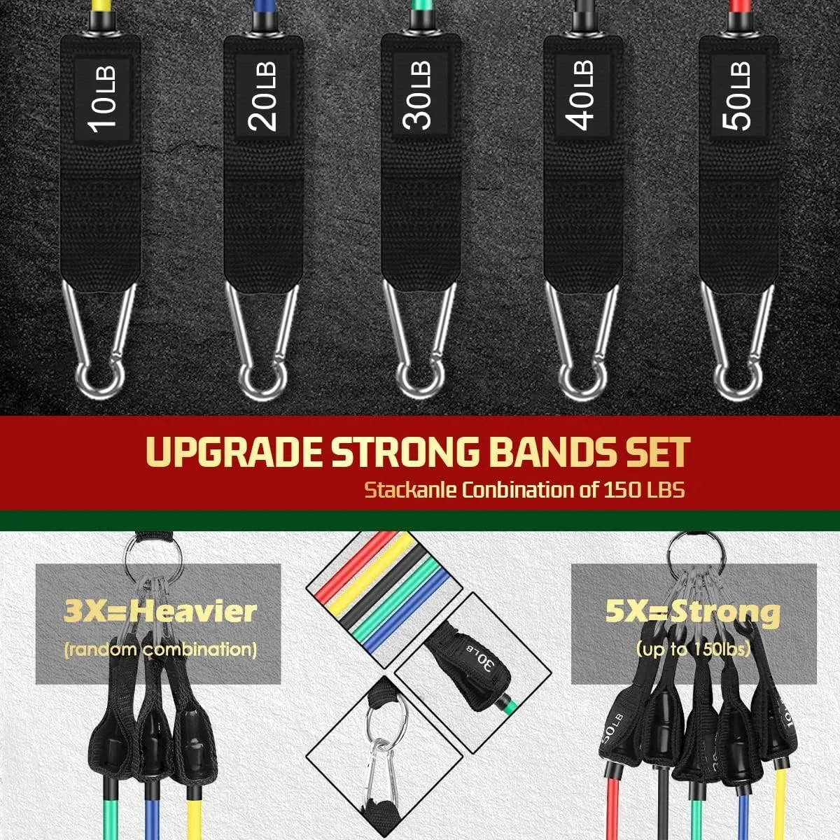 Unisex Home Adjustable Resistance Exercise Workout Bands 8