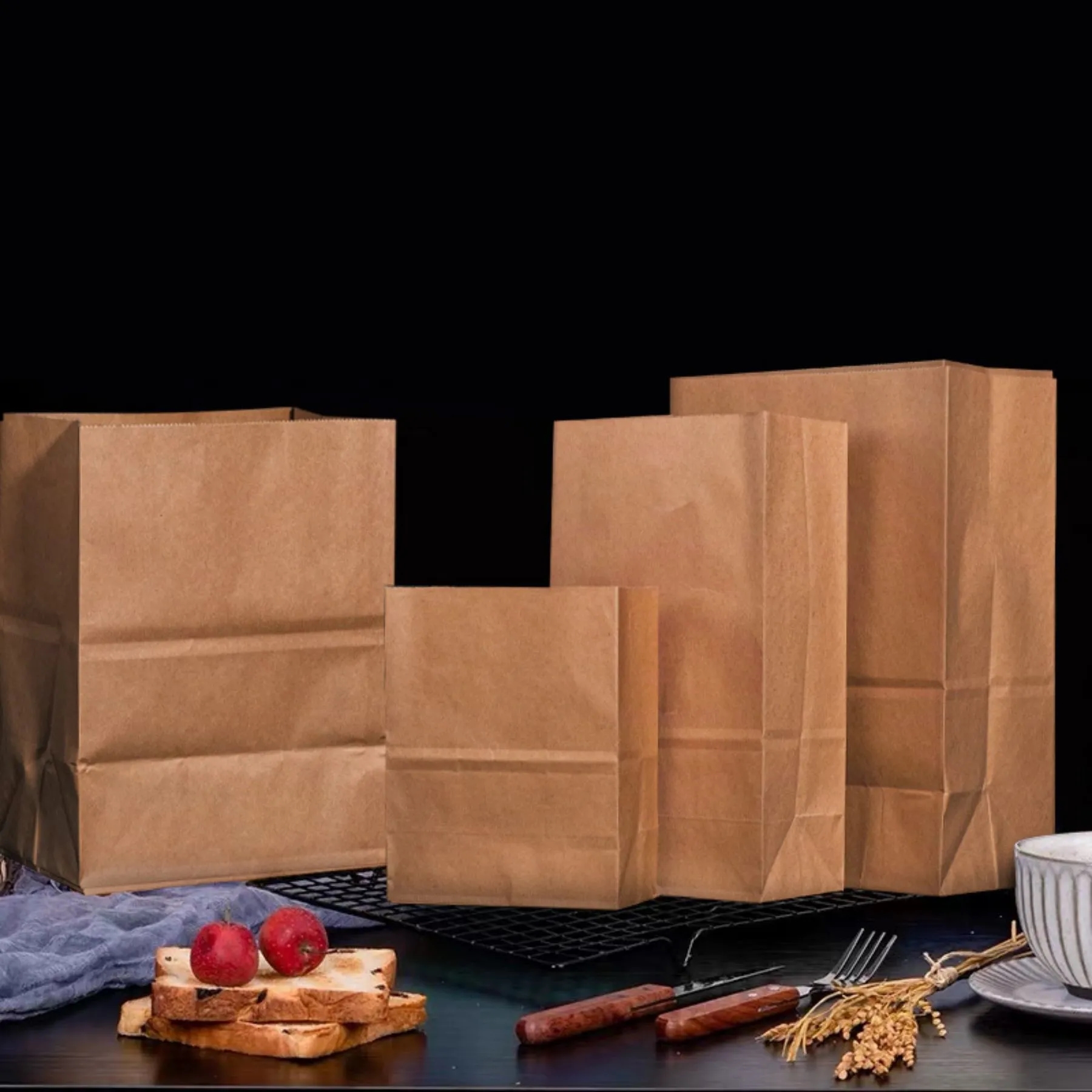 Oil-proof Food Grade Kraft Paper Bagde Kraft Paper Bag 5