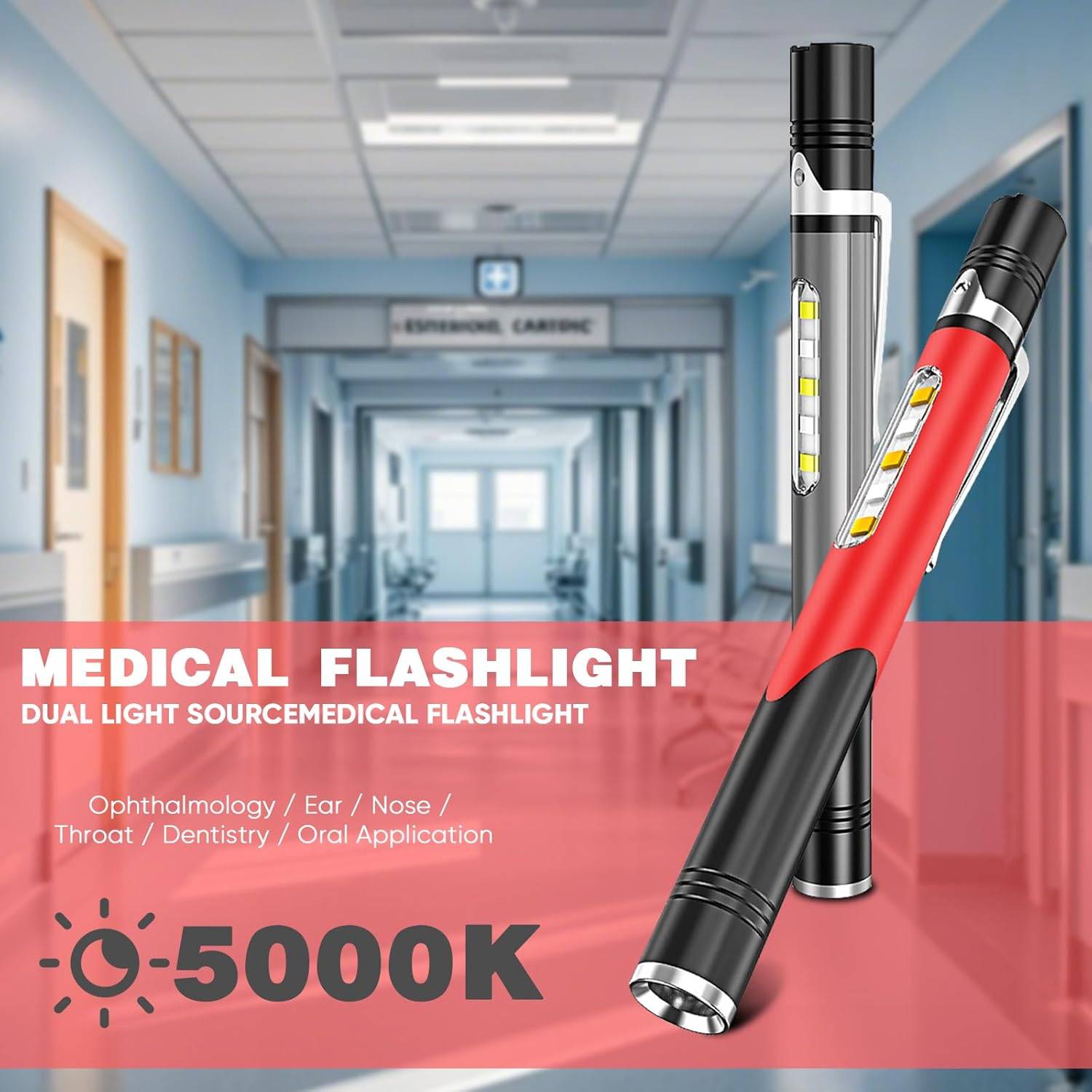 USB Rechargeable Dual-Light Medical Flashlight 1
