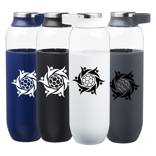 Plastic Water Bottle with Solid Color Half Wrap - Single 5
