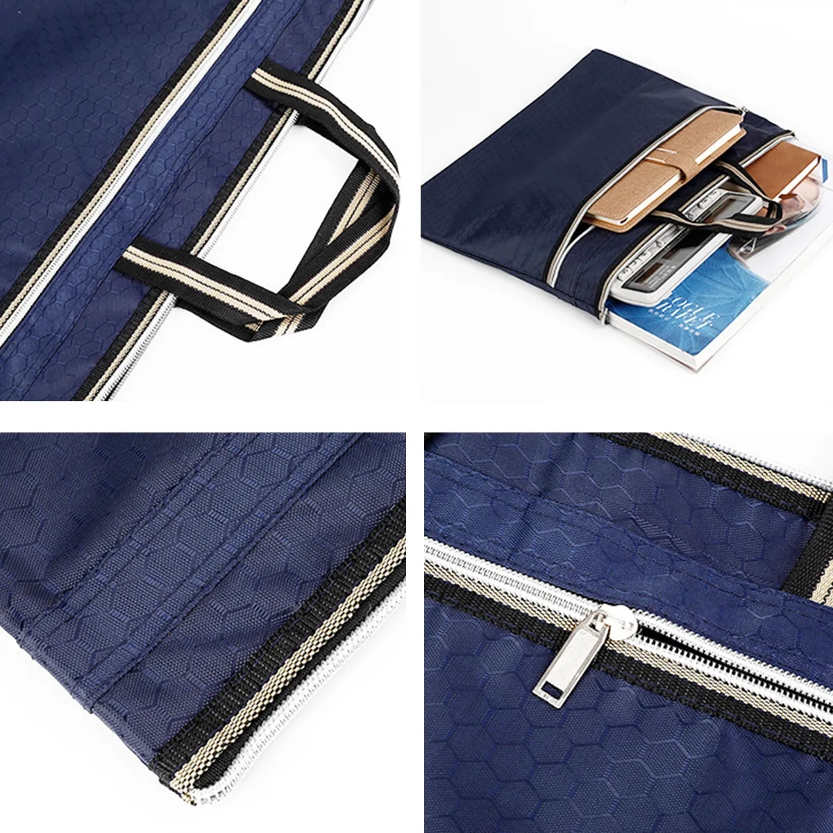 Waterproof Zipper File Bag Art Pouch Tote for Office Travel 2