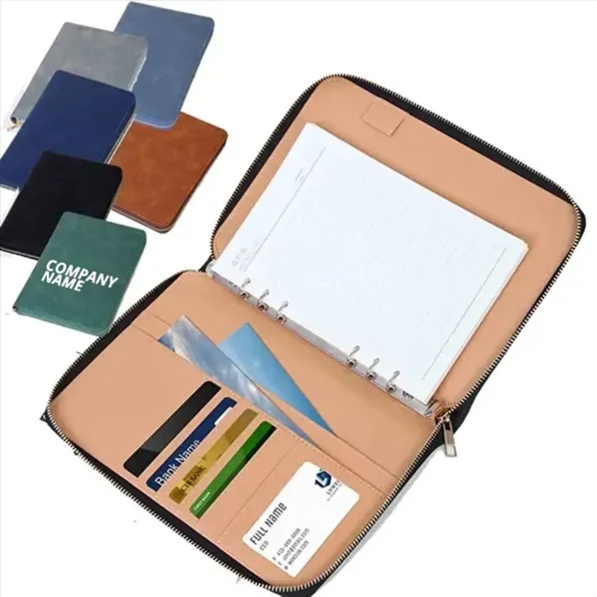 A5 Zipper Notebook Organizer with Notepad Holder 2