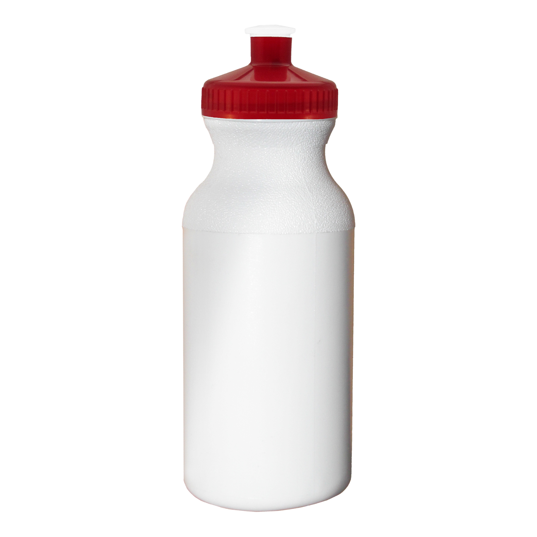 White 20 oz. HDPE Economy Bike Bottle with Color Push Pull Lid 6