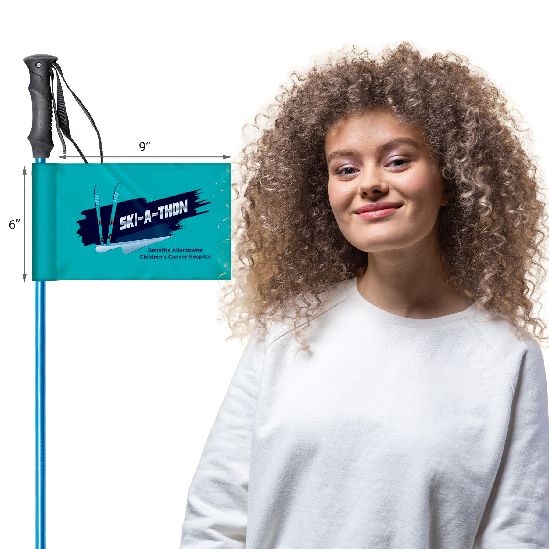 9" X 6" Double Sided Rectangle Ski Pole Flag 8