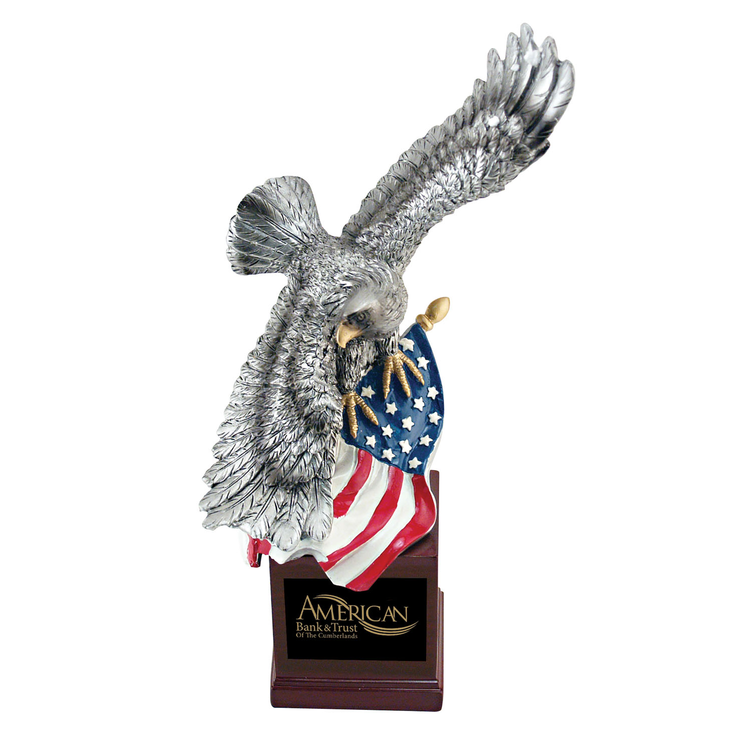 Soaring Eagle w/US Flag On Resin Base 2