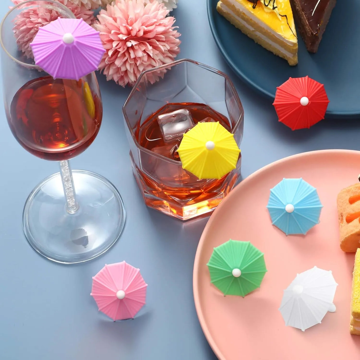 Silicone Umbrella Drink Markers 6