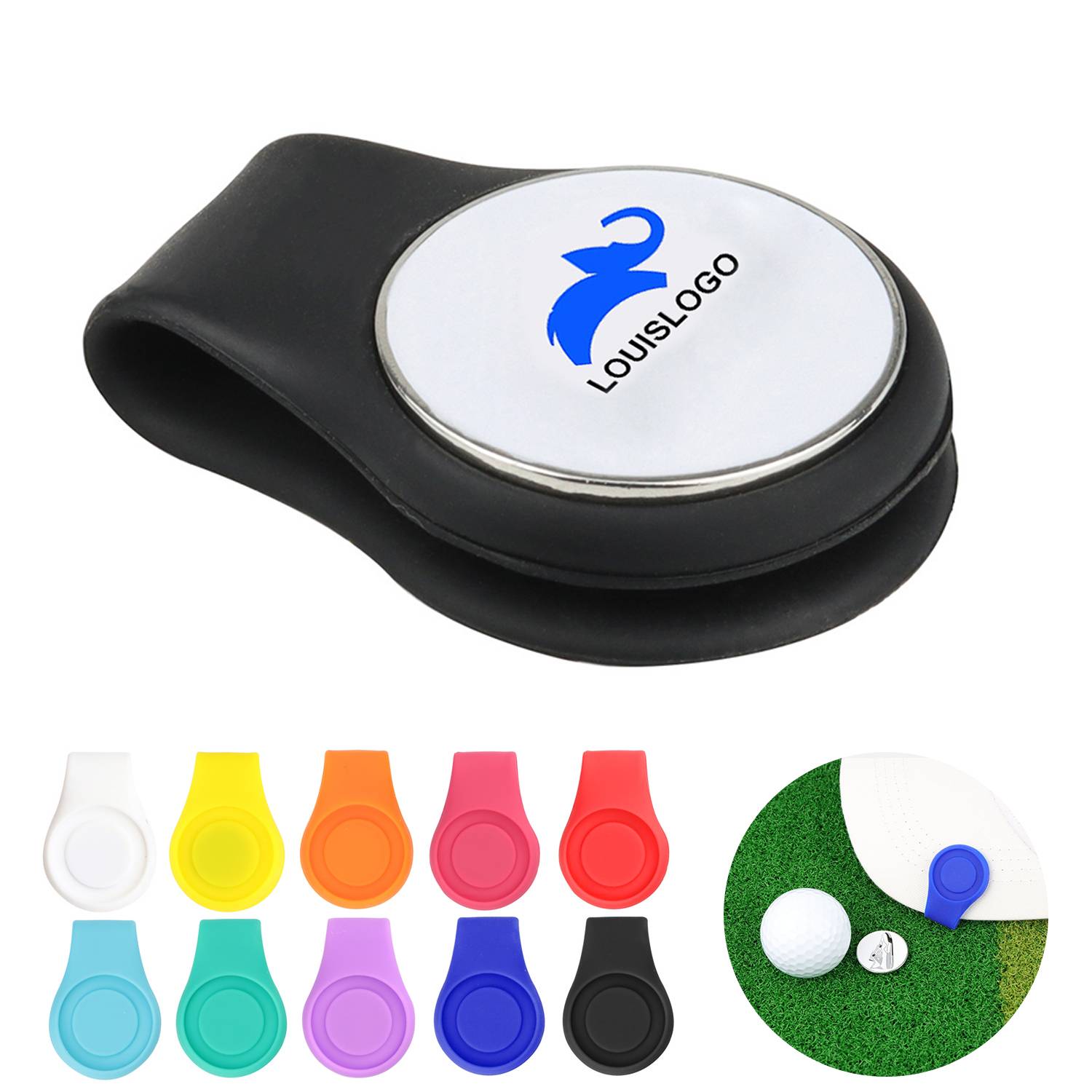 Silicone Golf Ball Marker Hat Clip Strong Magnetic 2