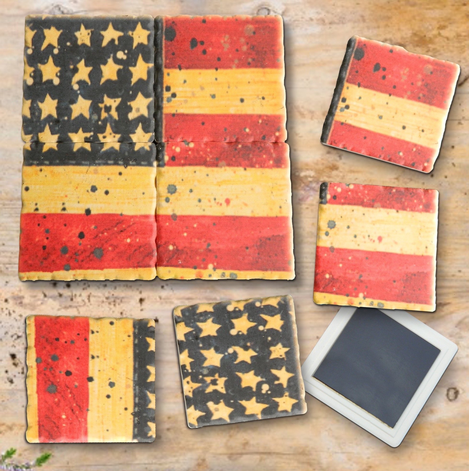 4 Custom Printed Ceramic Stone Magnet Puzzle with Chiseled Edge 3