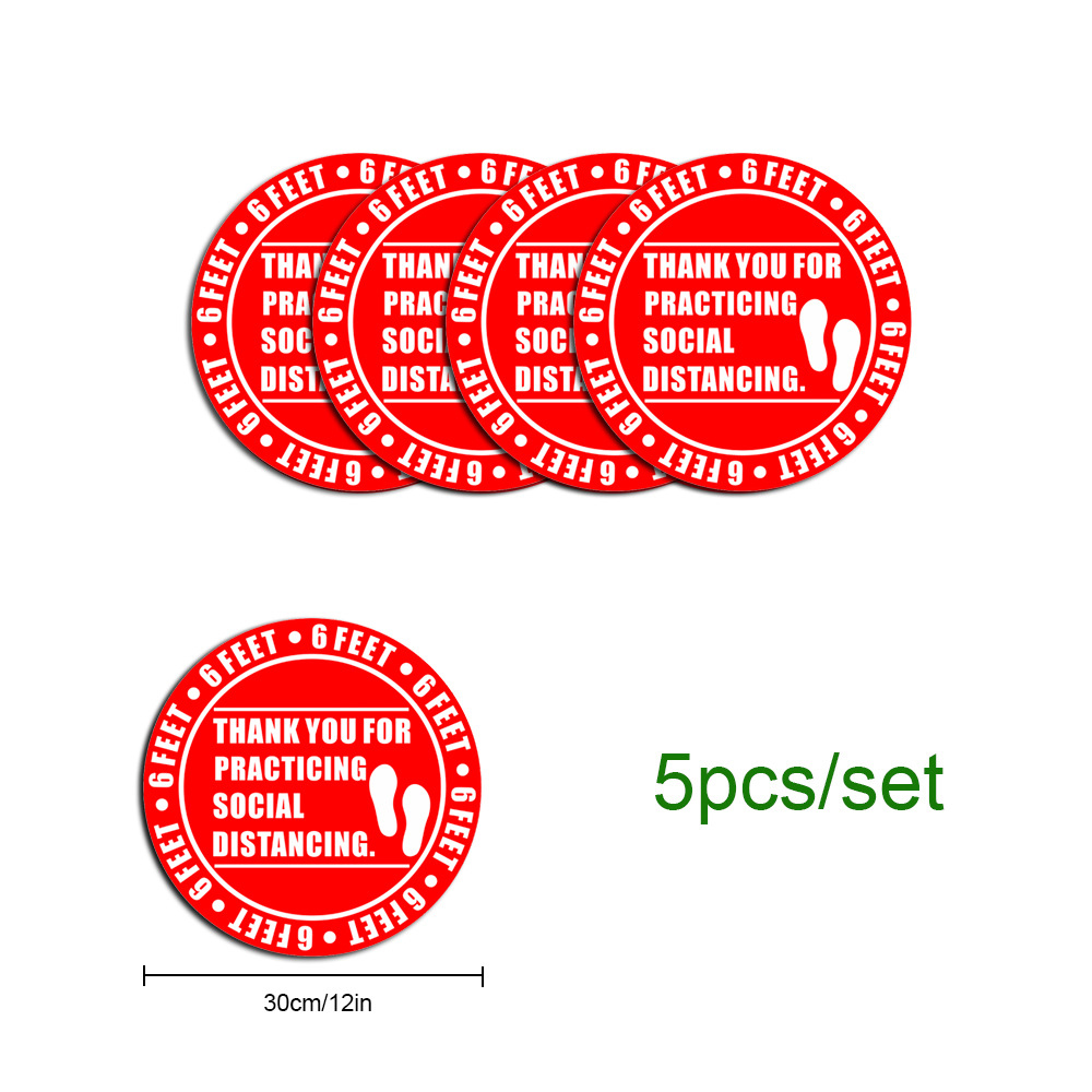 12" PVC Round Social Distancing Floor Sticker & Decals 9
