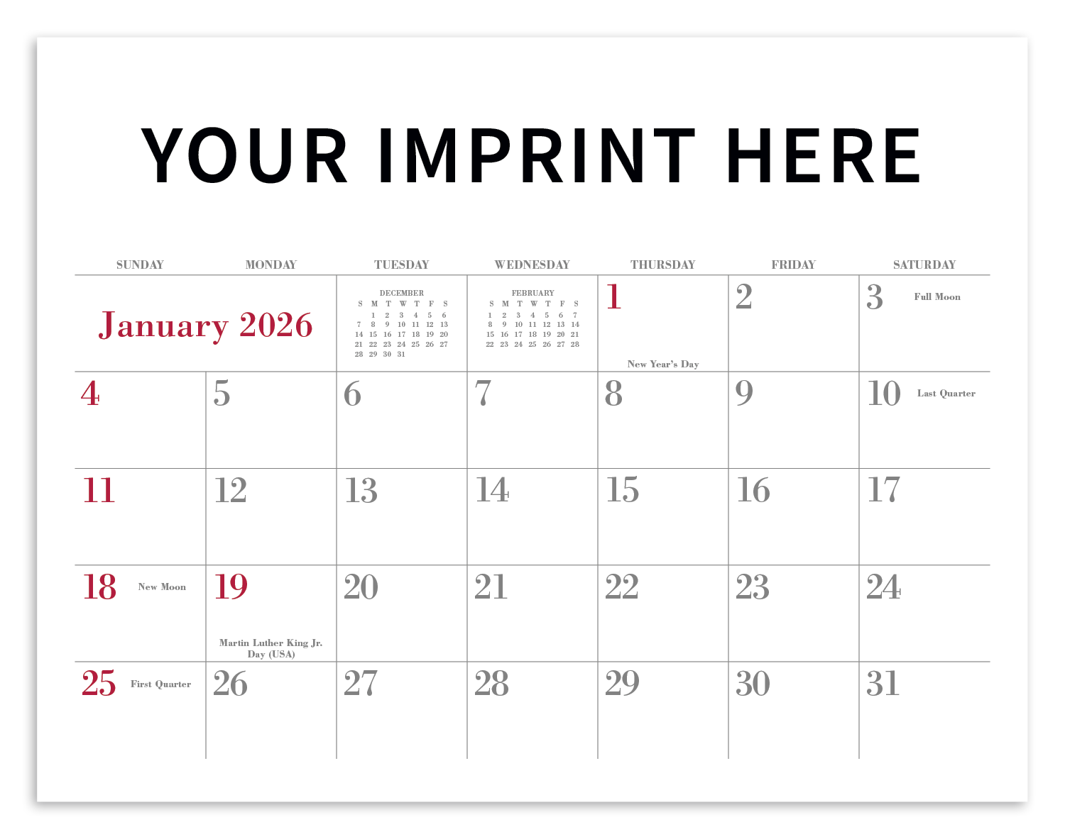 Triumph® Calendars Small Quantity Custom - Stapled Calendar 1