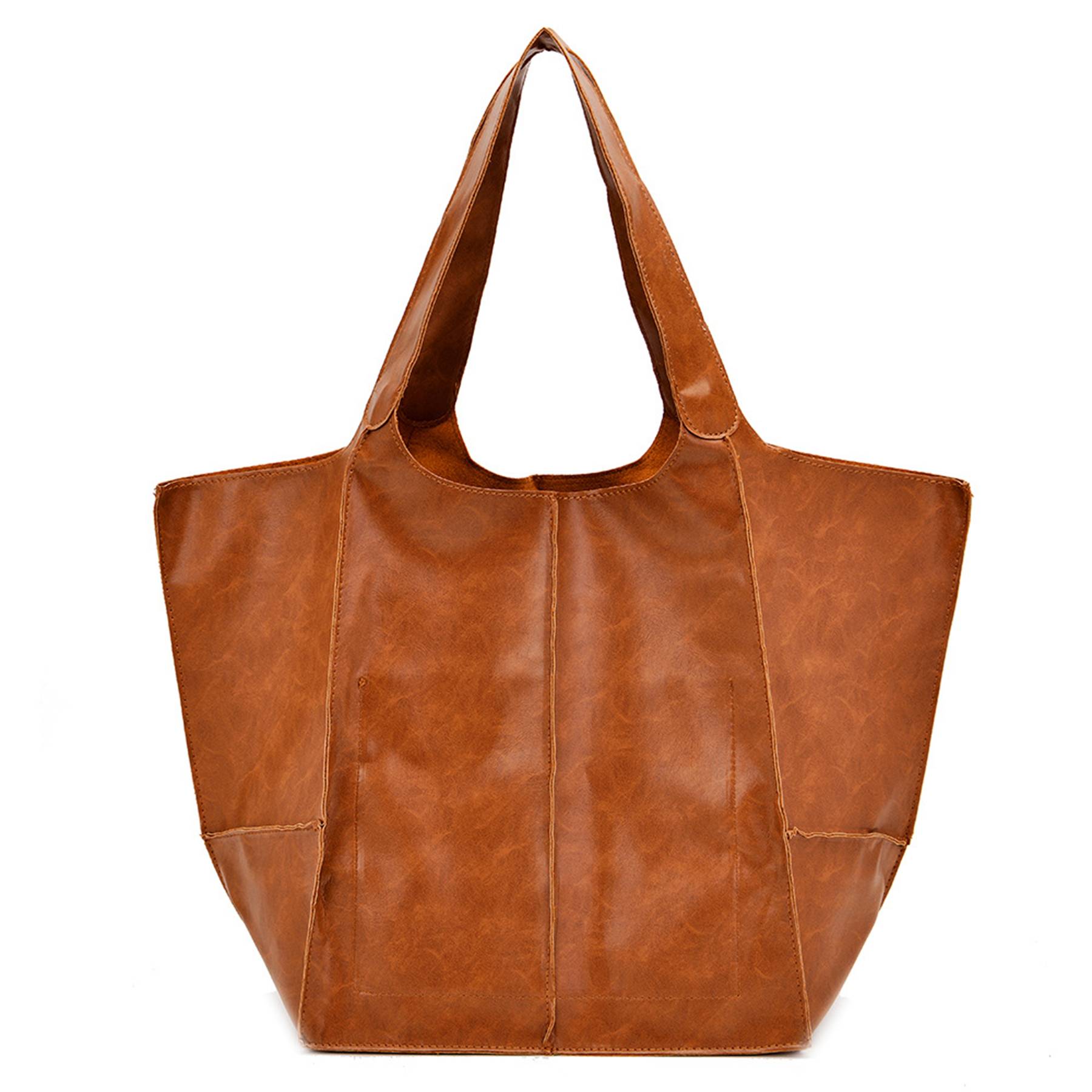 PU Large capacity wax peel ancient oil tote bag 7