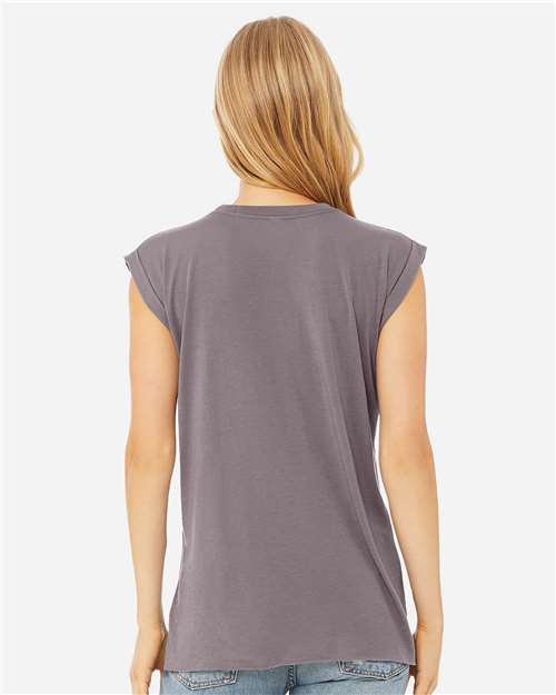 Women's Flowy Rolled Cuffs Muscle Tee - 8804 13