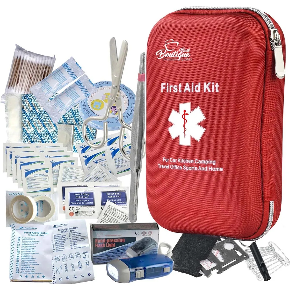 163 Pieces Durable Lightweight Waterproof First Aid Kit 4