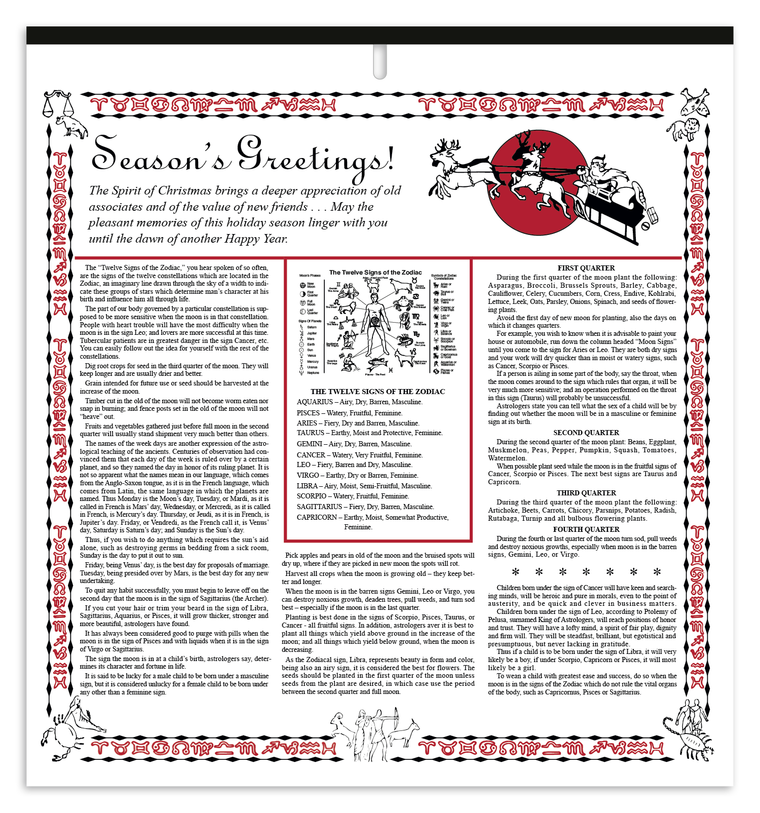 Skinner & Kennedy® Almanac Calendar 14