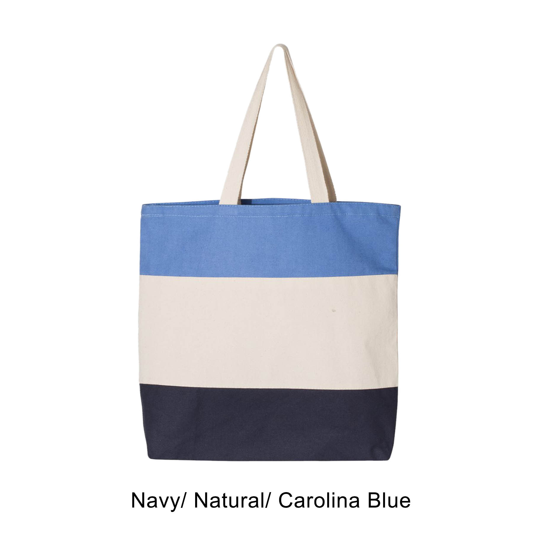 12 oz. 100% Heavy Canvas Webbed Handles Tri-Color Tote Bag 5