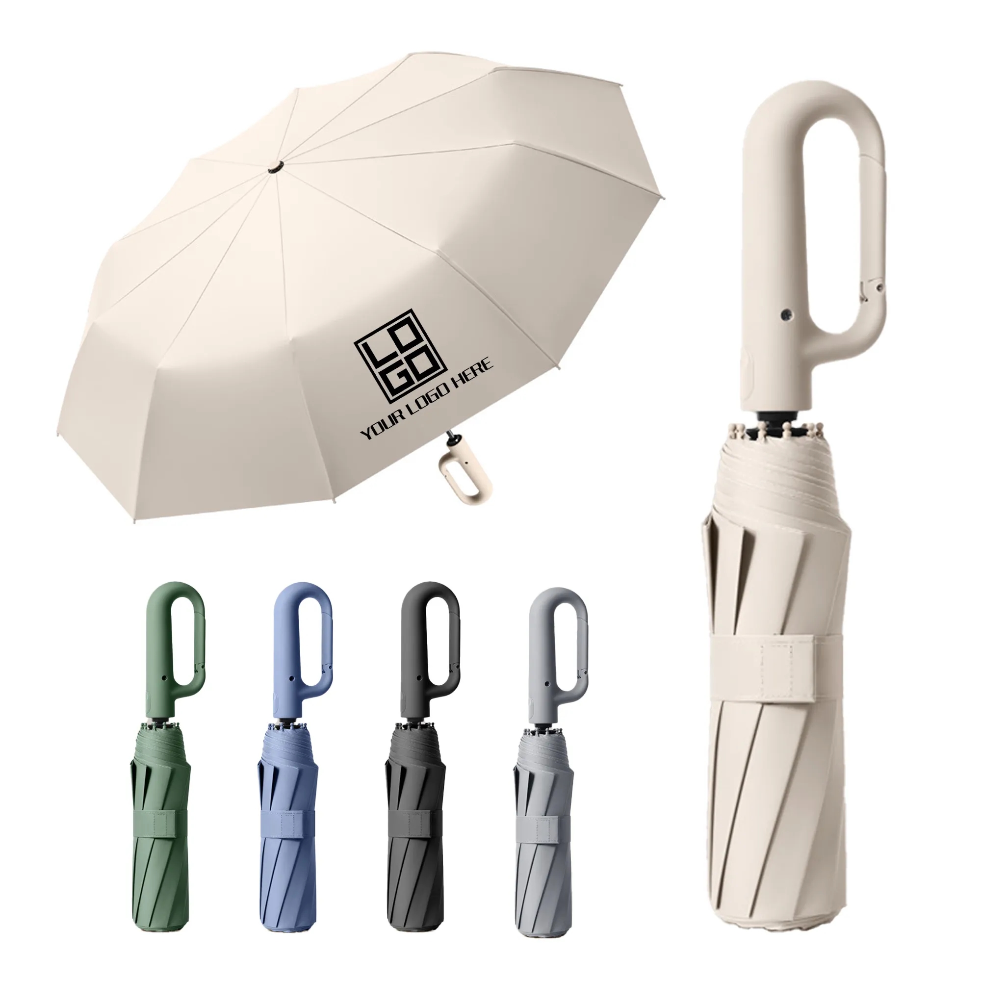 Portable Ring Buckle Folding Automatic Umbrella 1