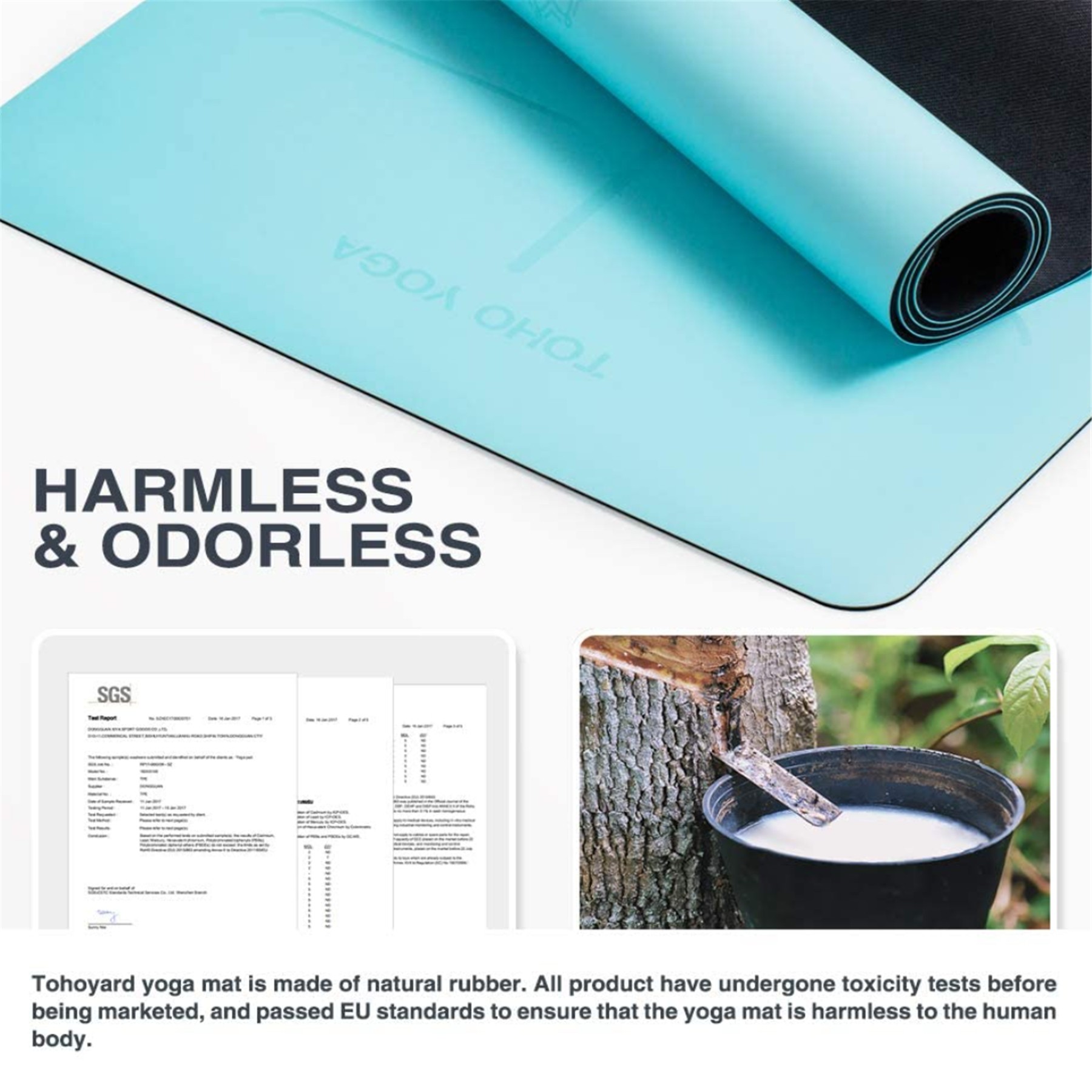 Natural Nubber Yoga Mat With Carrier Bag 5
