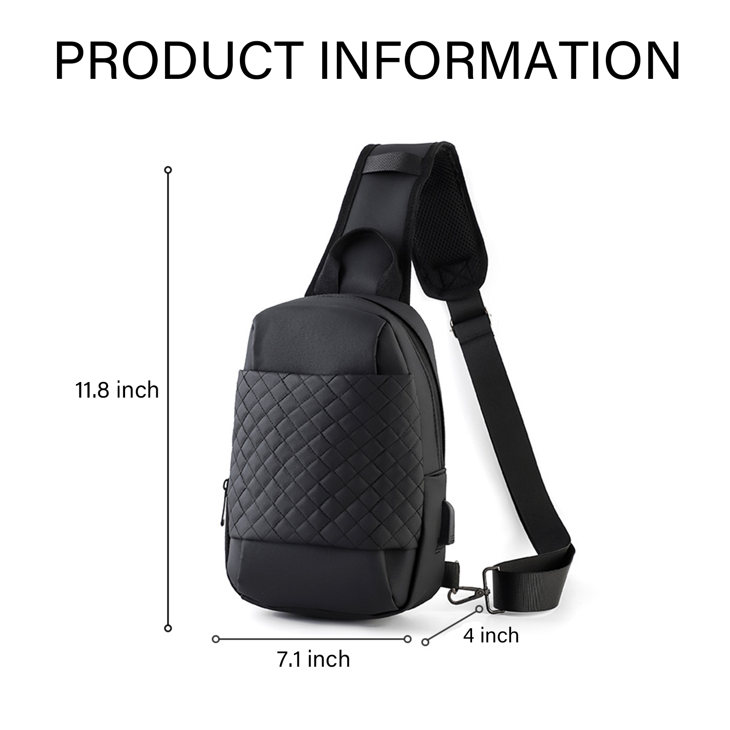 Water Repellent Cross Body Chest Bag For Men 3