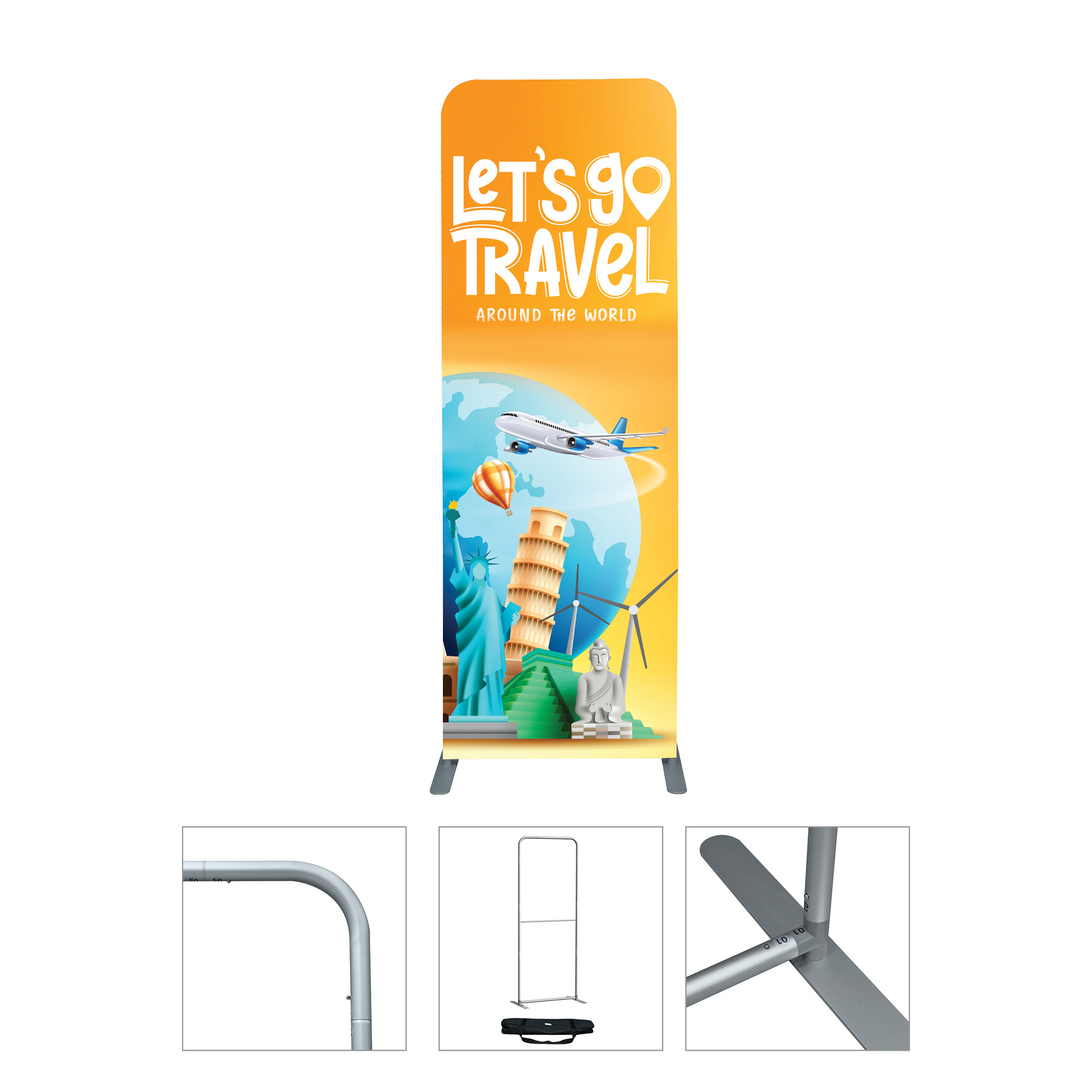DisplaySplash Single Sided Fabric Floor Banner - 31 ½" W x 89 ¾" H 9