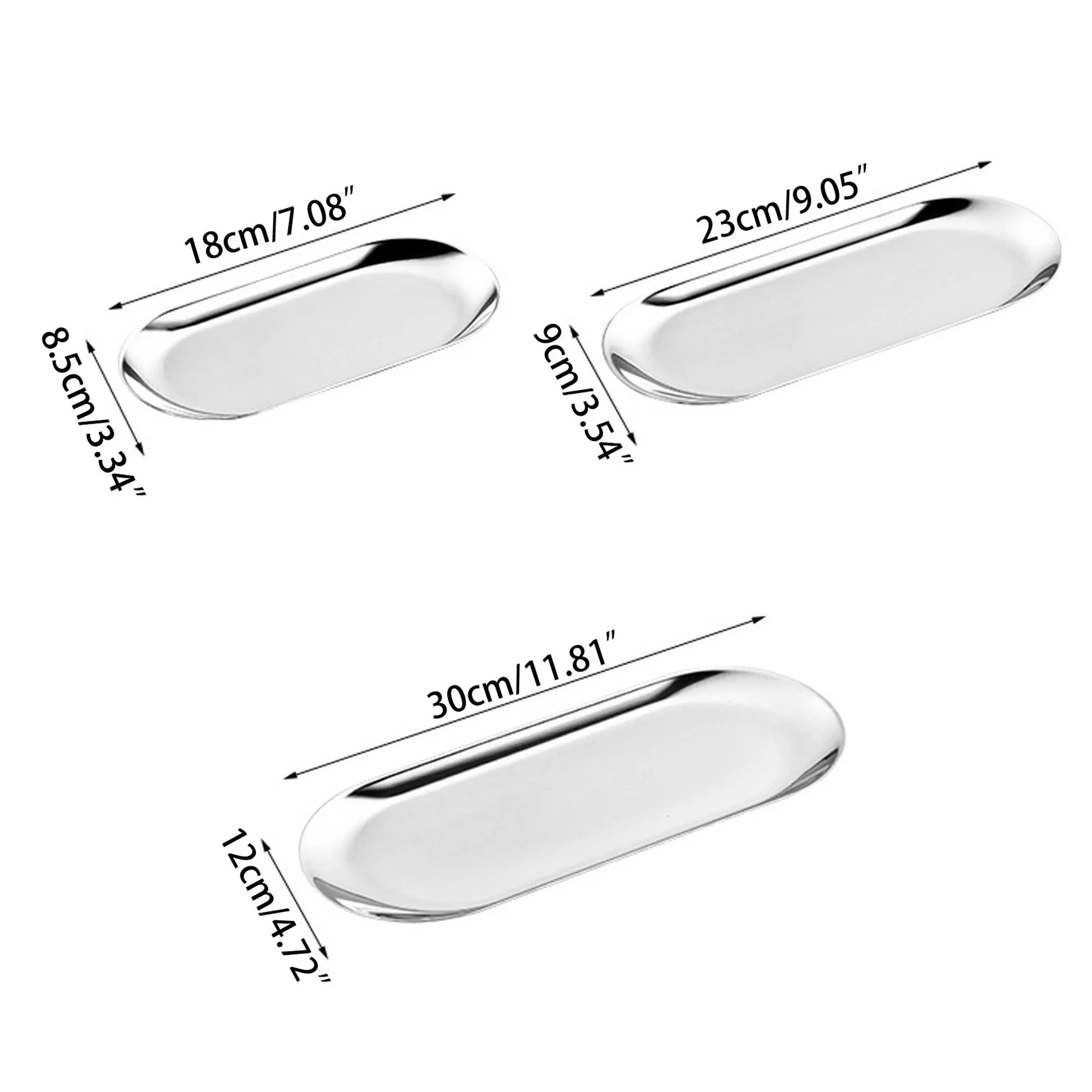7.08*3.34In Stainless Steel Elliptical Plate 1