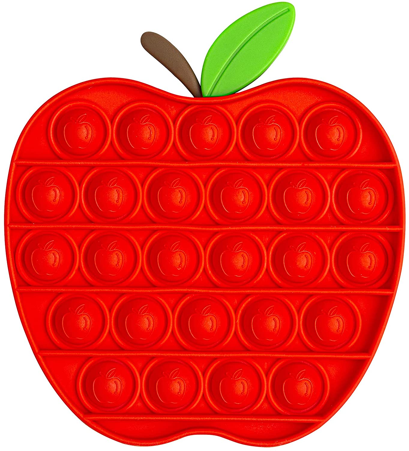 Red Apple Shape Silicone Pops Bubble Sensory Fidget Toy 5