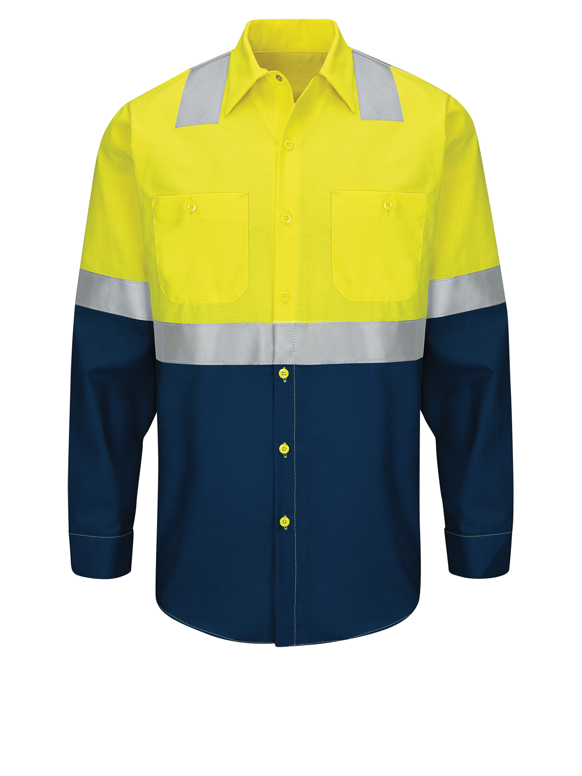 Red Kap Hi-Visibility - Men's Long Sleeve Hi-Visibility Work Short