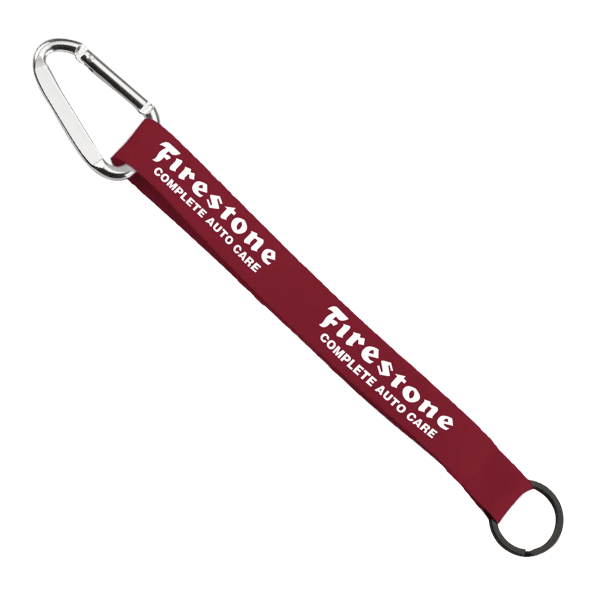 3/4" Sewn Polyester Keychain with Metal Split-Ring and Carabiner 139