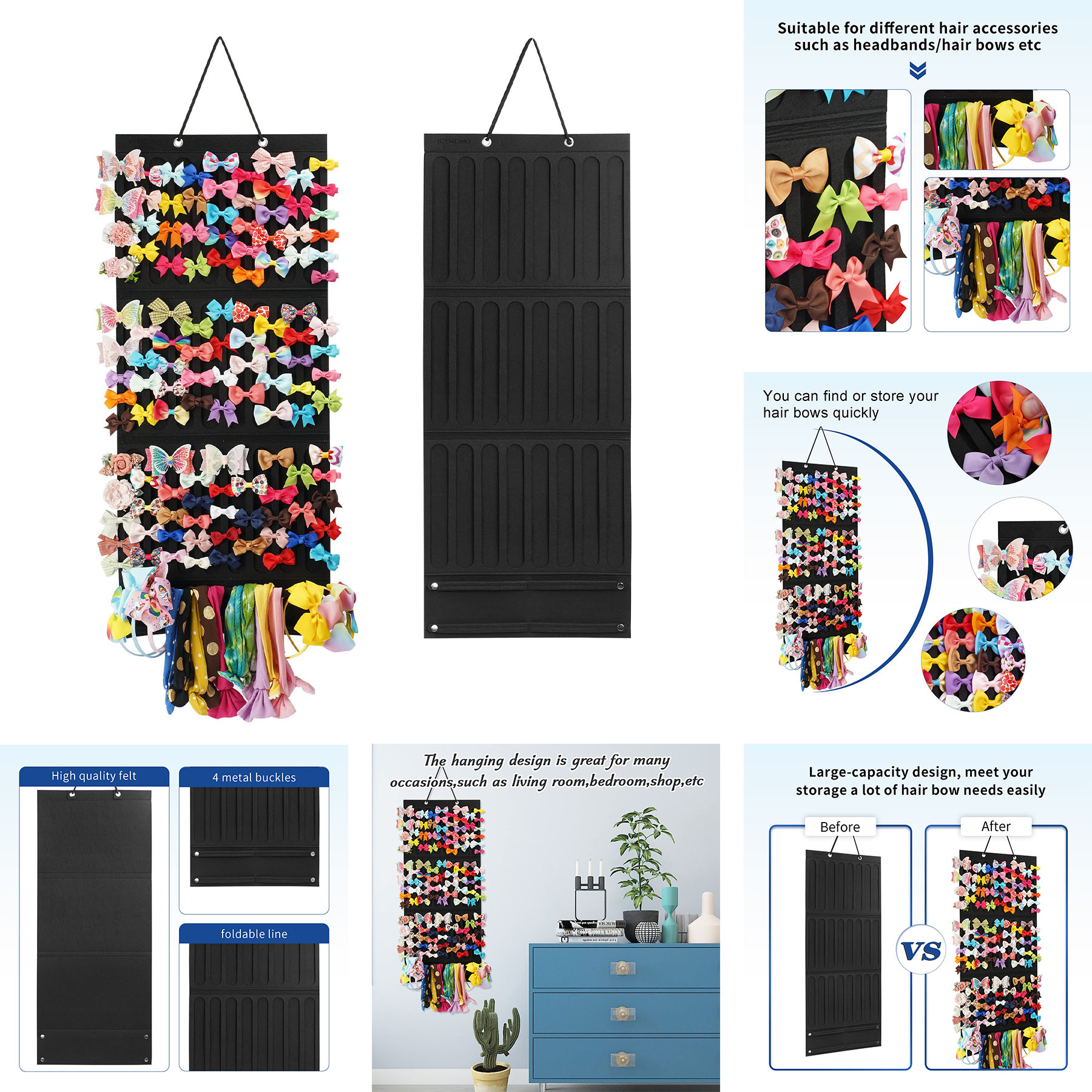 Hair Bow Holder Organizer For Girls 2