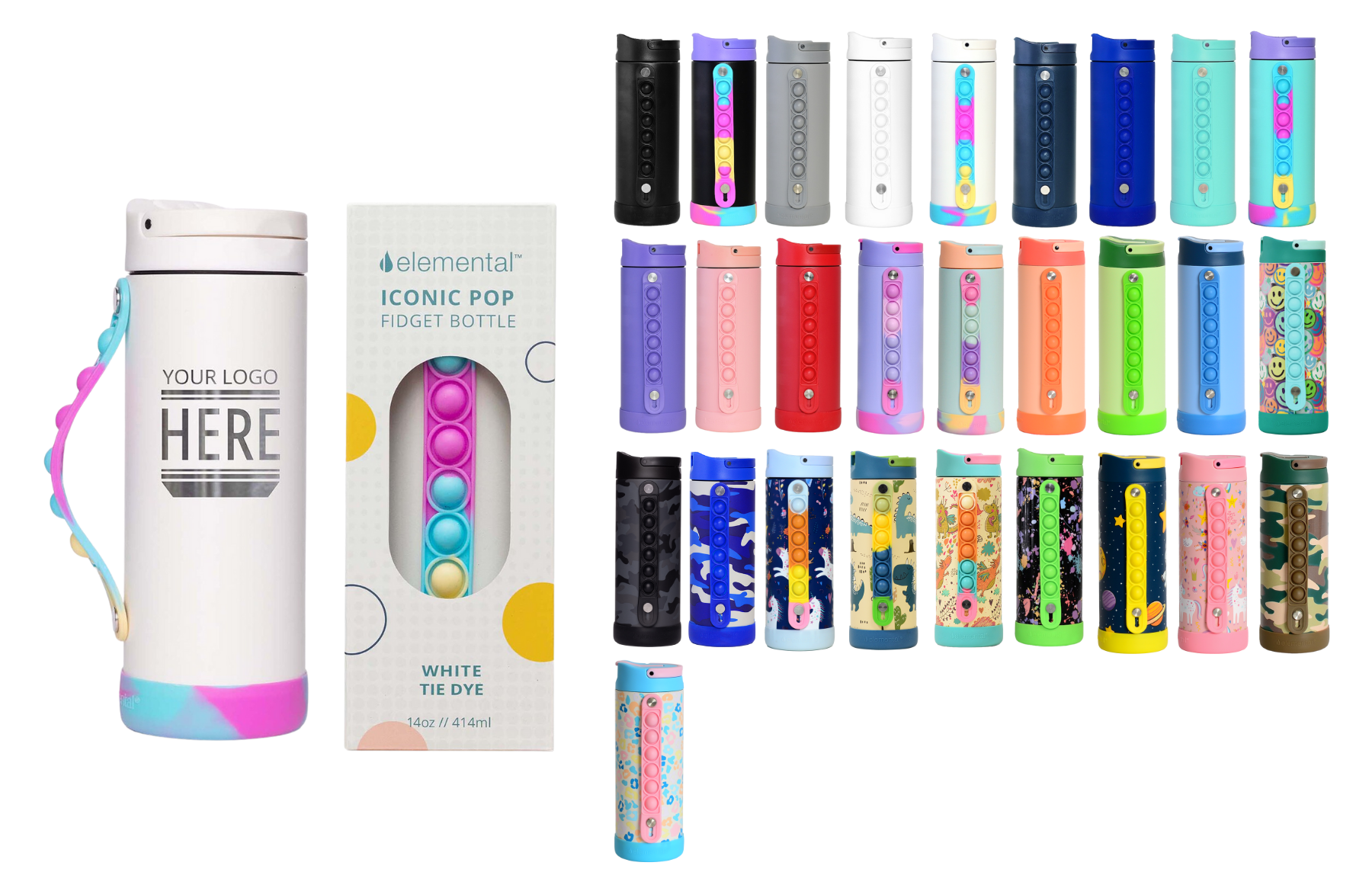 Elemental® Iconic Pop Fidget 14oz Stainless Steel Water Bottle - Vacuum Insulated 33