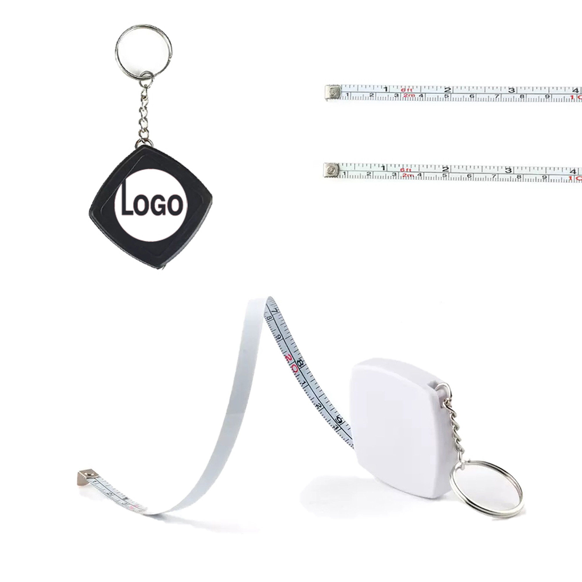 Customizable 60" Retractable Tape Measure Keychain 2
