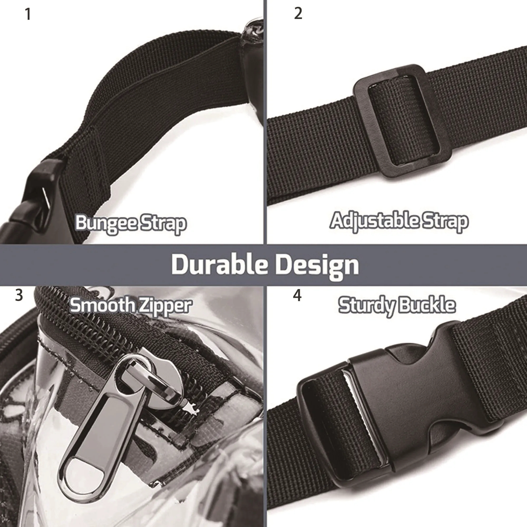 Clear PVC Waist Bag Stadium Approved Fanny Pack 17