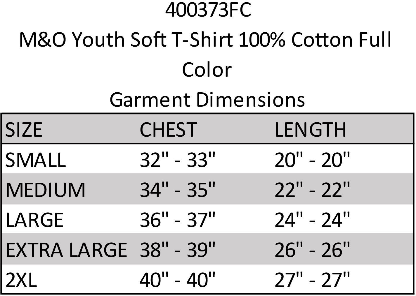 M&O YOUTH SOFT T-SHIRT 100% COTTON FULL COLOR 16