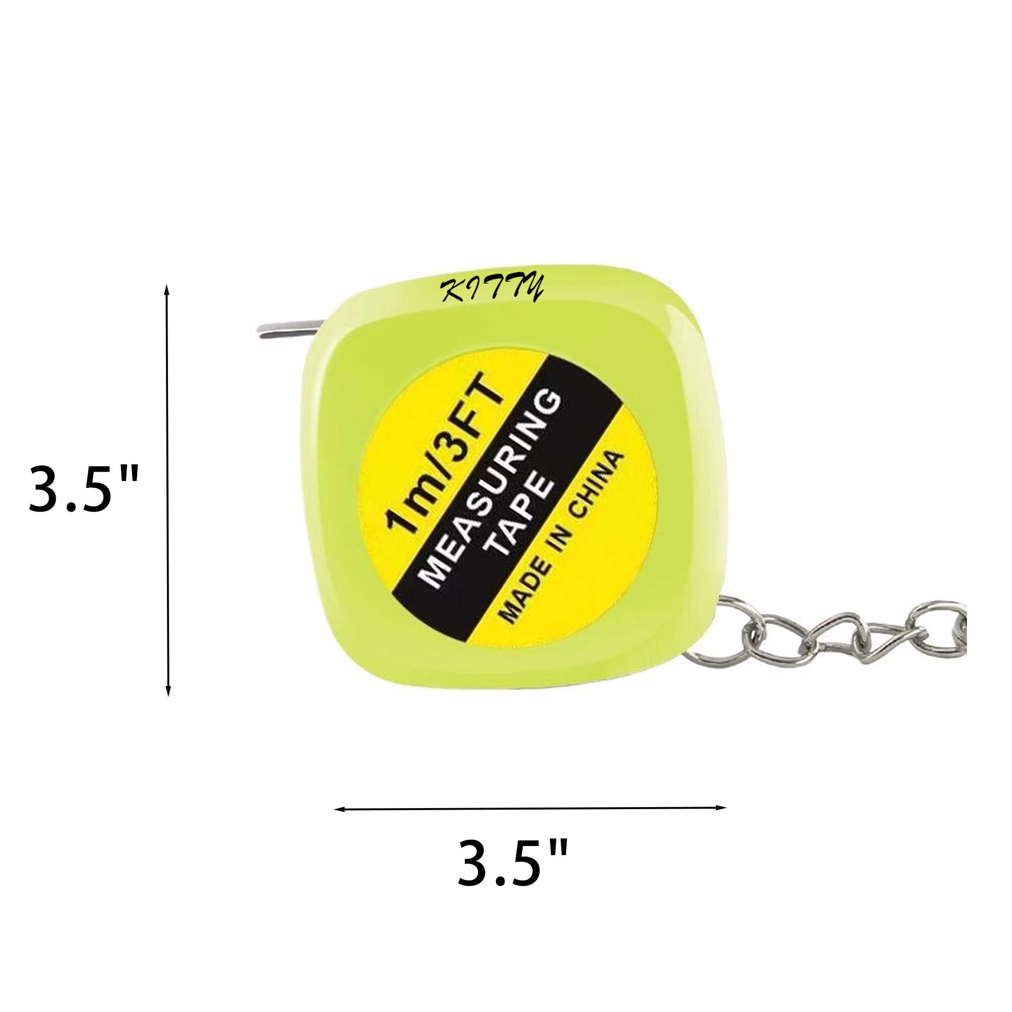 Automatic retractable 1m square tape measure keychain pendant 3