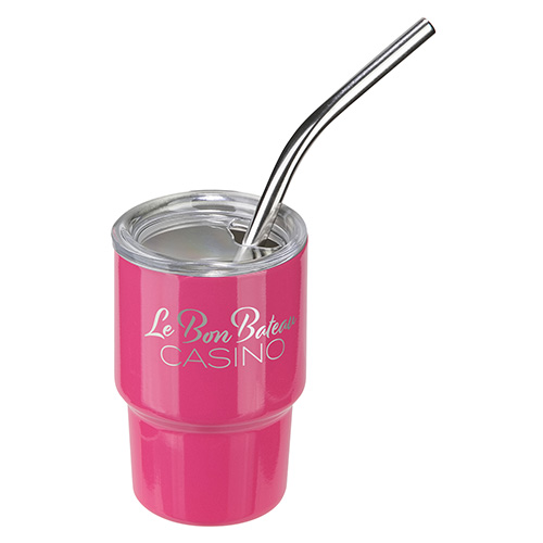 Mini Belmont 3 oz Double-Wall Stainless Steel Tumbler with Straw 30