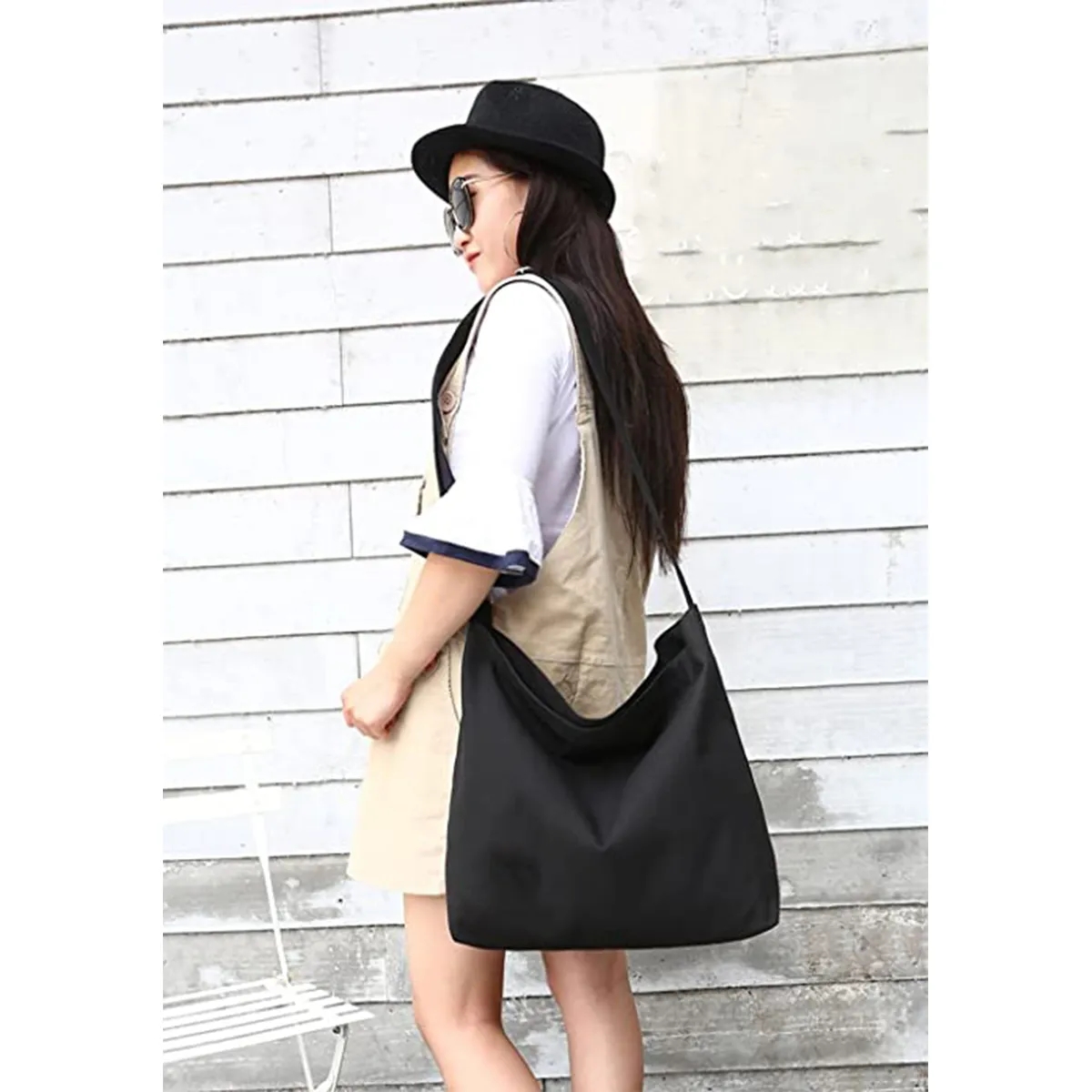 Large Size Casual Canvas Tote Crossbody Handbag 3