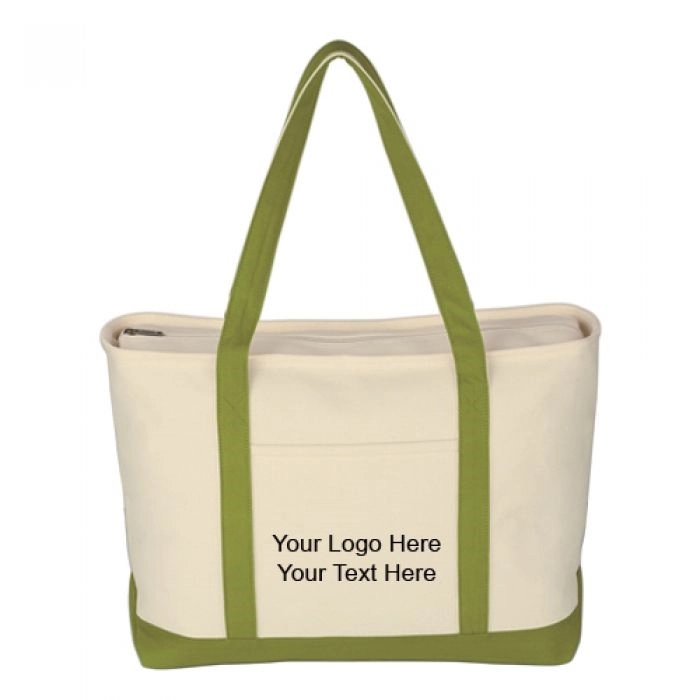 Large Heavy Cotton Canvas Boat Tote Bags, custom tote bag with logo imprint 2