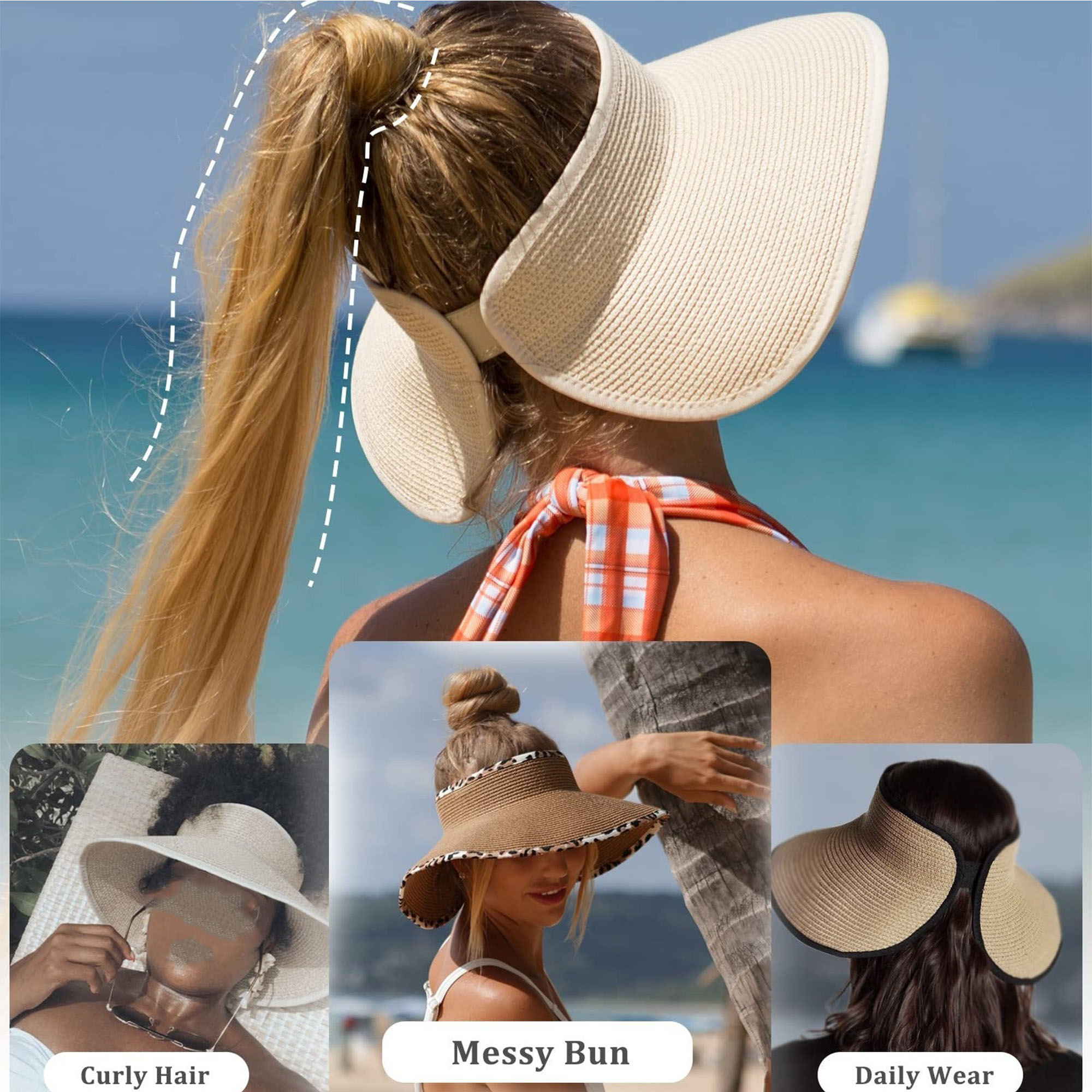 Women's wide brim foldable sun hat 6