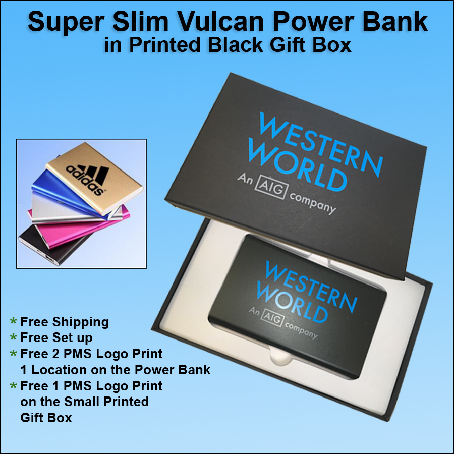 Super Slim Vulcan Power Bank Gift Set - 4000 mAh
