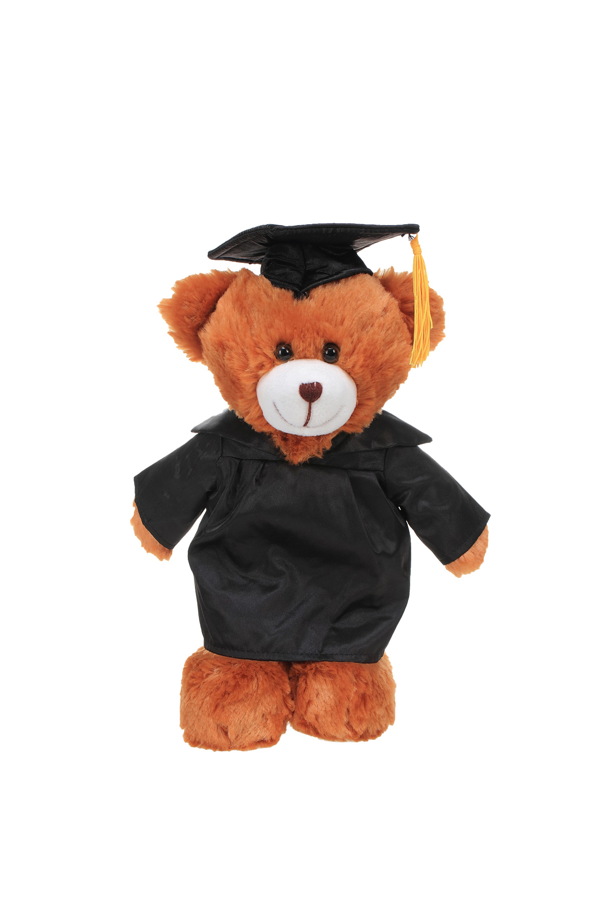 Soft Plush Mocha Teddy Bear in Graduation Cap & Gown