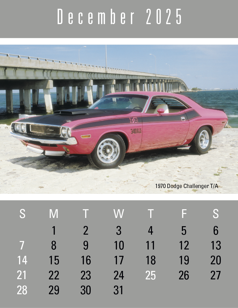 4C Press-N-Stick Header Cruisin’ Cars Calendar 13-Month