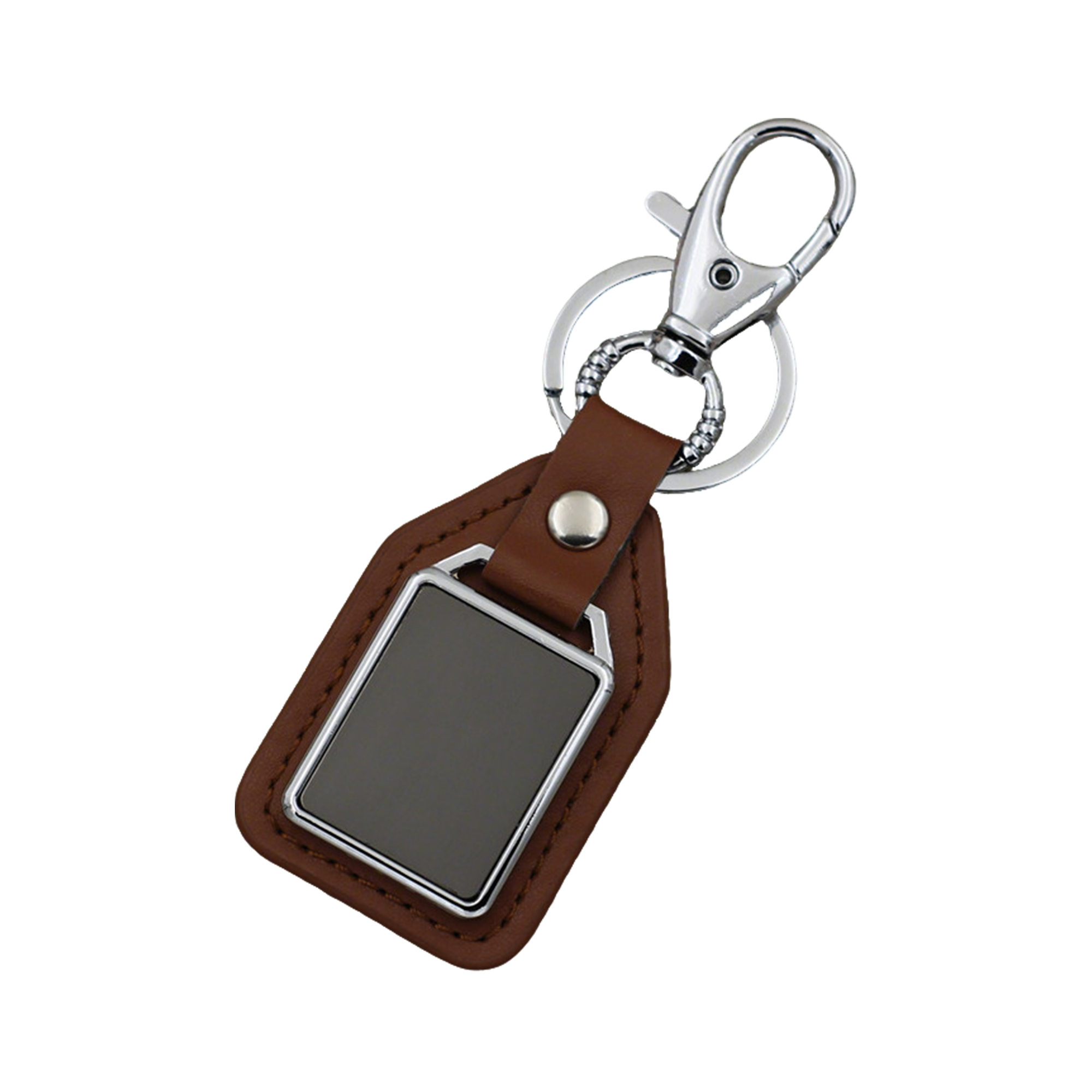 Leatherette Key Ring With Engravable Metal Tab 4.5" Length X 1.5" Width 4