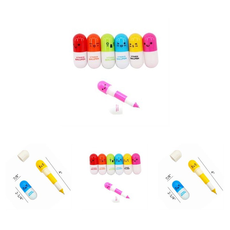 Retractable Capsule Shaped Ballpoint Pens