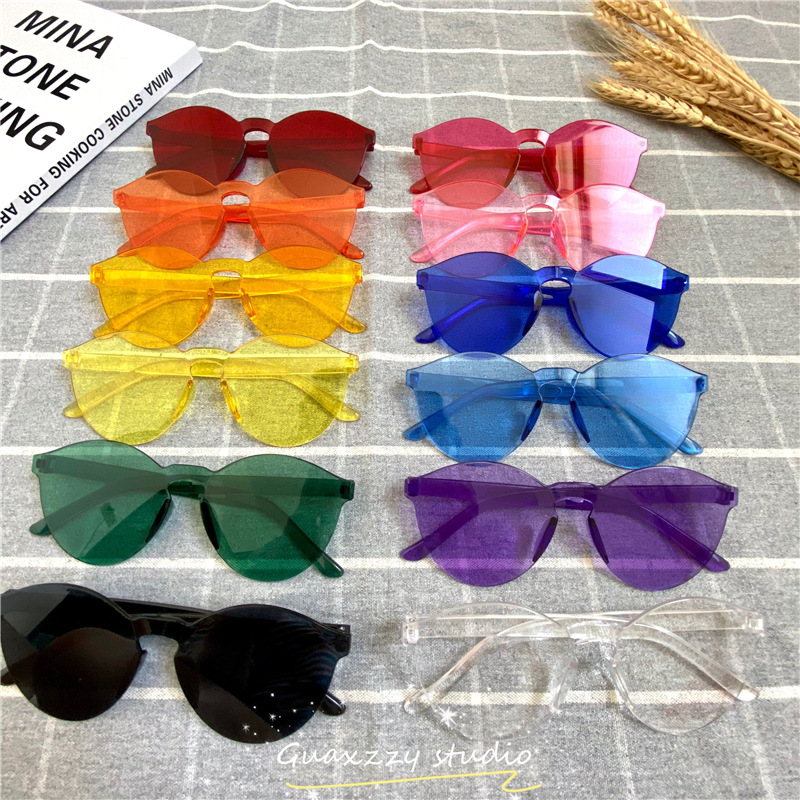 Transparent Frameless Sunglasses Candy Colored Sunglasses Ladies Sunglasses 1