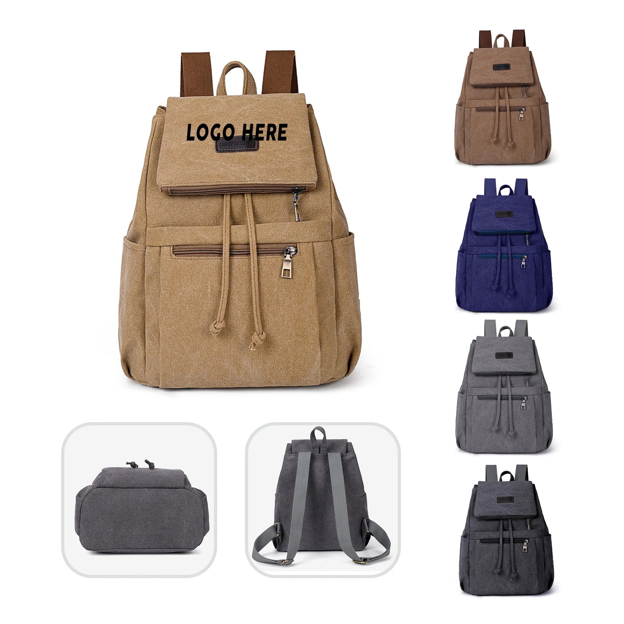 Portable Canvas Backpack Rucksack 4
