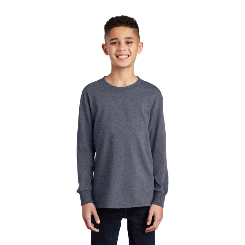 Port & Company Youth Long Sleeve Core Cotton Tee. 9