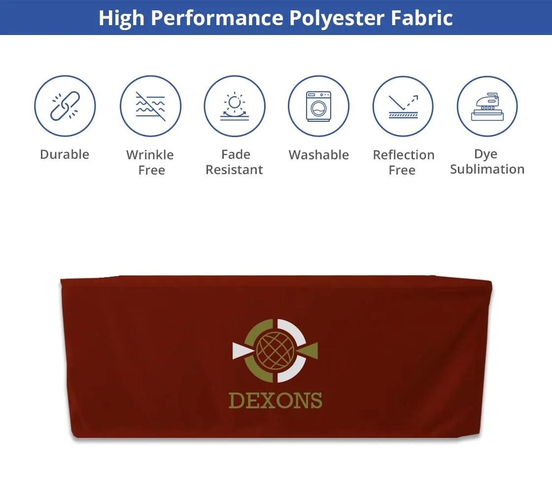 Fitted Table Covers, 4 sided - Zipper Back (8' x 2.5') 6